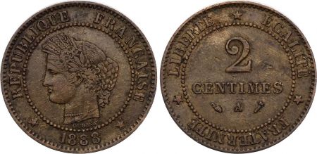 France 2 centimes Cérès - Troisième République - 1888A
