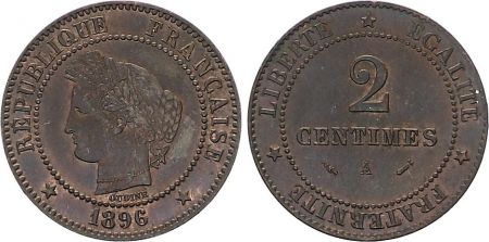 France 2 Centimes Cérès - Troisième République - 1896 A