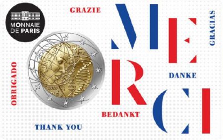 France 2 Euros Commémo. BU France 2020 - Recherche Médicale - MERCI (Coincard)