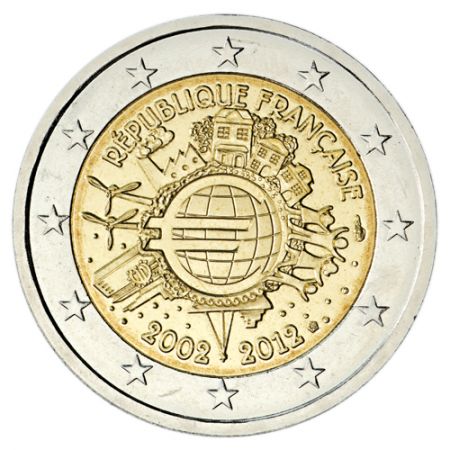 France 2 Euros Commémo. FRANCE 2012 - 10 ans de l\'Euro