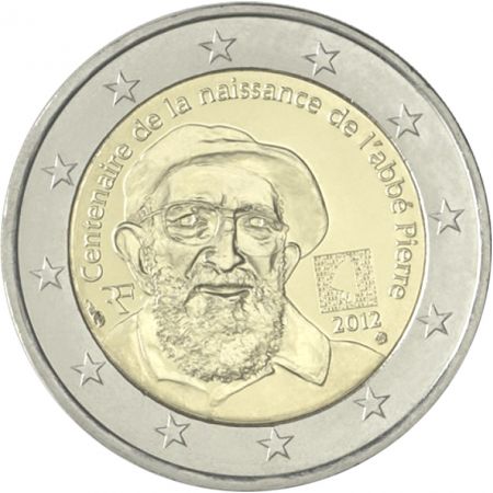 France 2 Euros Commémo. FRANCE 2012 - Abbé Pierre