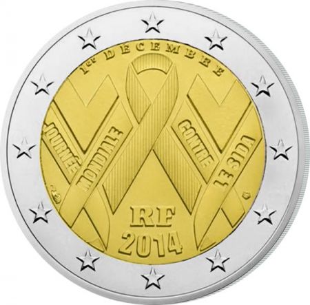 France 2 Euros Commémo. FRANCE 2014 - Sidaction