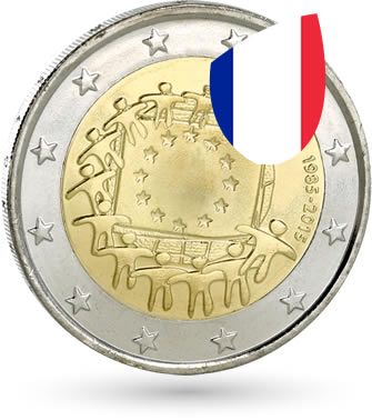 France 2 Euros Commémo. FRANCE 2015 - 30 ans du drapeau européen