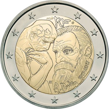 France 2 Euros Commémo. FRANCE 2017 - Auguste Rodin