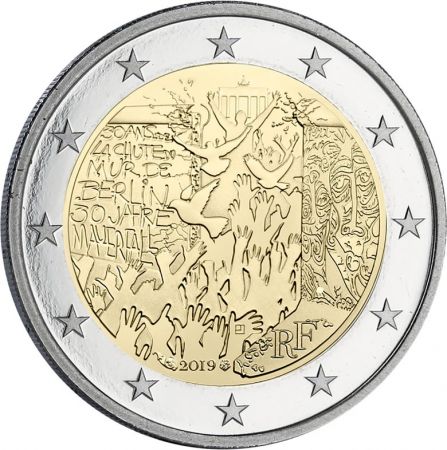 France 2 Euros Commémo. UNC France 2019 - Chute du Mur de Berlin