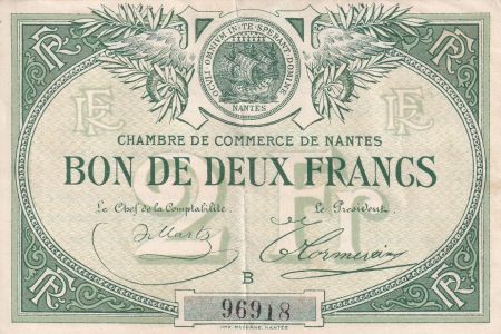 France 2 Francs - Chambre de commerce de Nantes - Série B - P.88-10