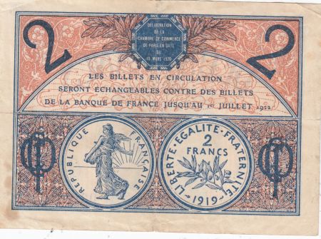France 2 Francs - Chambre de Commerce de Paris - 1919-1922 - TTB - Série A.6