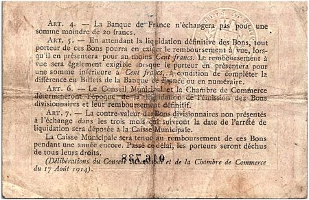 France 2 Francs - Chambre de Commerce de Rouen 1916 - TB+