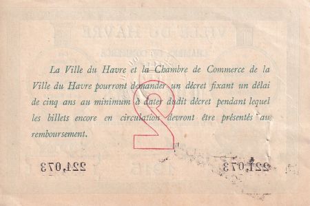 France 2 Francs - Chambre de commerce du Havre - 1915 - P.68-12