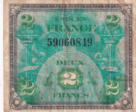 France 2 Francs - Drapeau - 1944 - Sans Série - VF.16.01