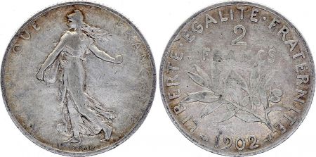 France 2 Francs - Semeuse - 1902 - Argent