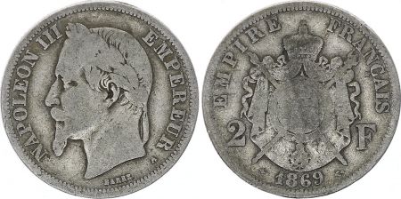 France 2 Francs  Napoléon III - 1869 A Paris A