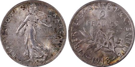 France 2 Francs, Semeuse - 1918 - PCGS MS 64