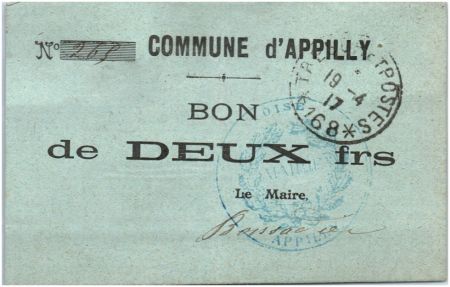 France 2 Francs Appilly Commune