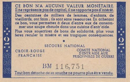 France 2 Francs Bon de Solidarité - 1941-1942