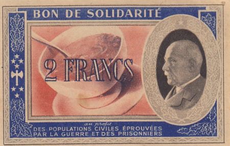 France 2 Francs Bon de Solidarité 1941-1942 - Série BJ - SUP