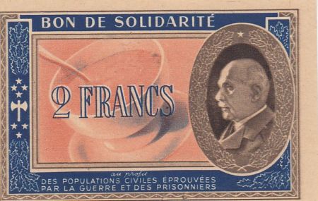 France 2 Francs Bon de Solidarité 1941-1942 - Série F - SPL