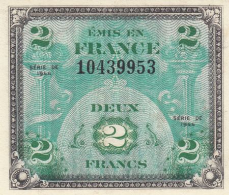 France 2 Francs Impr. américaine (drapeau) - 1944 - P.NEUF