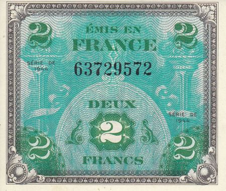 France 2 Francs Impr. américaine (drapeau) - 1944 sans série 63729572
