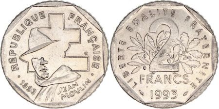 France 2 Francs Jean Moulin - 1993