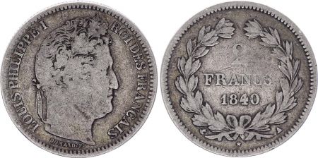 France 2 Francs Louis-Philippe 1er - 1840 A Paris