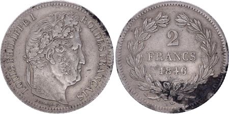 France 2 Francs Louis-Philippe 1er - 1846  K Bordeaux Rare