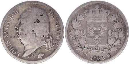 France 2 Francs Louis XVIII - 1823 W Lille
