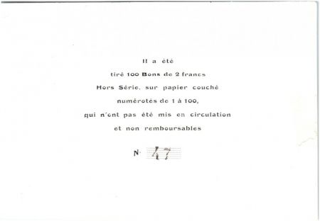 France 2 Francs Mayenne Specimen