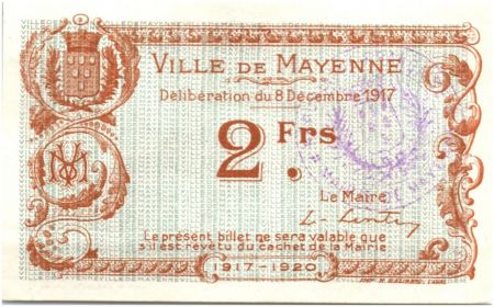 France 2 Francs Mayenne Ville