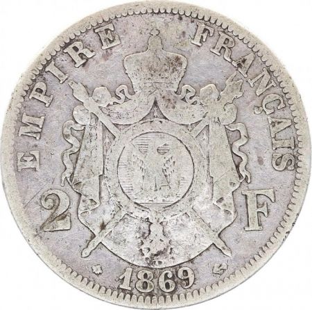 France 2 Francs Napoléon III - Armoiries 1869 A Paris
