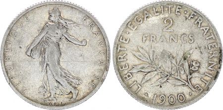 France 2 Francs Semeuse - 1900 - Argent