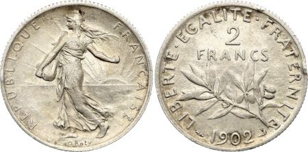 France 2 Francs Semeuse - 1902 - Argent