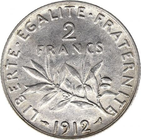 France 2 Francs Semeuse - 1912 - Argent