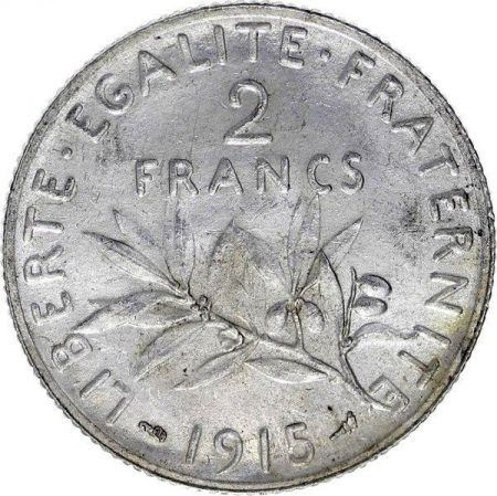 France 2 Francs Semeuse - 1915 - Argent