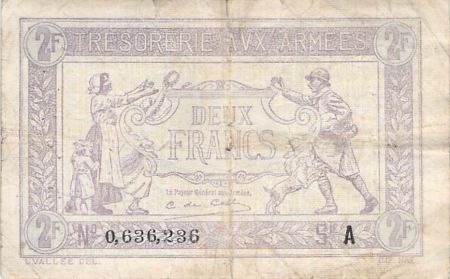 France 2 Francs Trésorerie aux armées  - 1917 Série A - B+