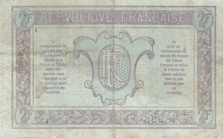 France 2 Francs Trésorerie aux armées - 1917 A 0.555.044