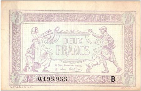 France 2 Francs Trésorerie aux armées - 1917 B 0.195.955