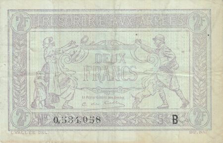 France 2 Francs Trésorerie aux armées - 1917 B 0.534.058