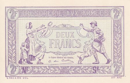 France 2 Francs Trésorerie aux armées - Epreuve 1917