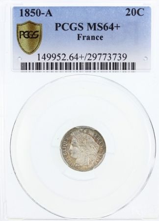 France 20 Centimes Ceres - II e Republique - 1850 A