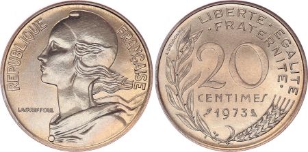 France 20 Centimes Marianne - 1973 - FDC issu de coffret