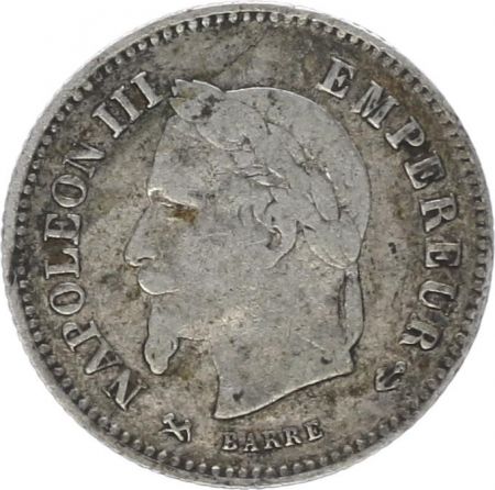 France 20 Centimes Napoléon III - Tête laurée 1867 K Bordeaux