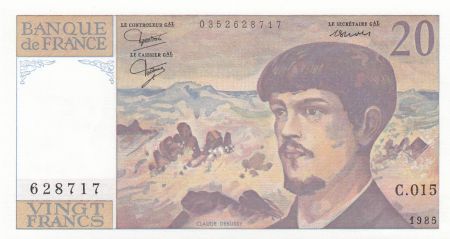 France 20 Francs  - Debussy - 1985 -  Série C.015