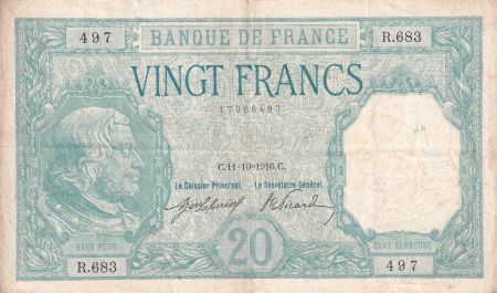 France 20 Francs - Bayard - 11-10-1916 - Série R.683 - TTB - F.11.01