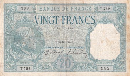 France 20 Francs - Bayard - 20-10-1916 - Série T.752