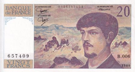 France 20 Francs - Debussy - 1980 - Série B.006 - F.66.01