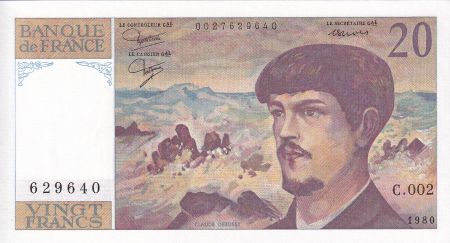 France 20 Francs - Debussy - 1980 - Série C.002 - F.66.01