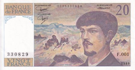 France 20 Francs - Debussy - 1980 - Série F.001 - F.66.01