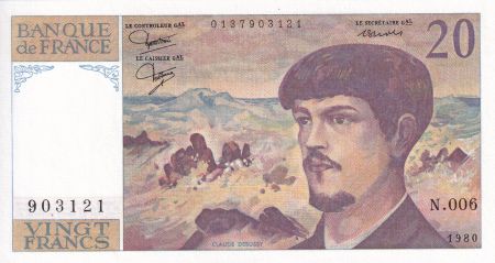 France 20 Francs - Debussy - 1980 - Série N.006 - F.66.01