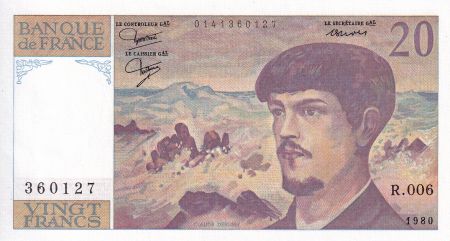 France 20 Francs - Debussy - 1980 - Série R.006 - F.66.01